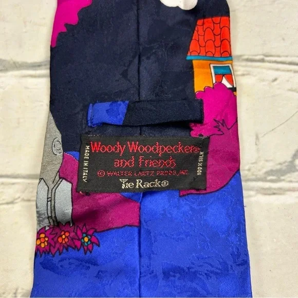 Vintage Woody Woodpecker and friends 100% silk tie - Picture 2 of 3